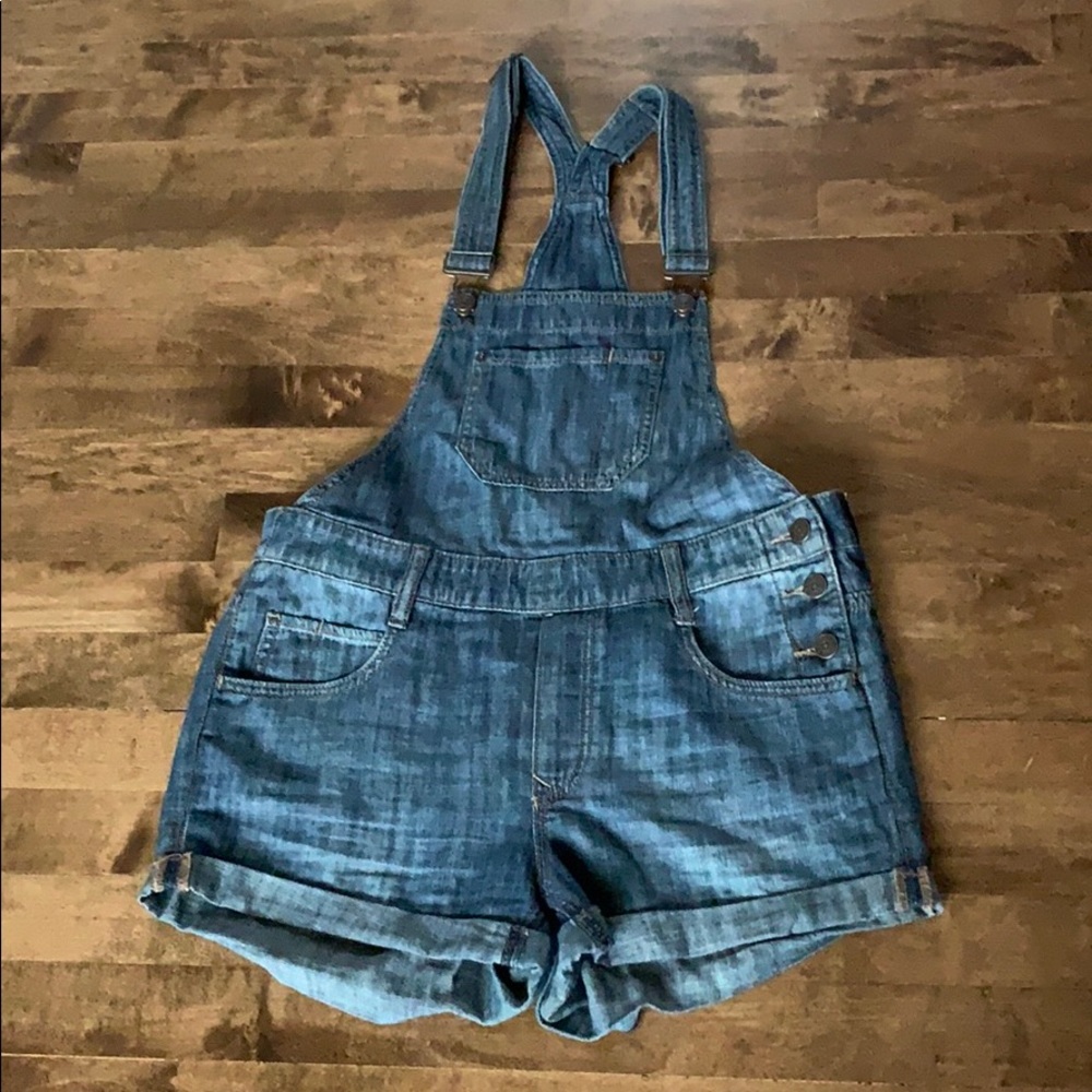 Express jean short overalls